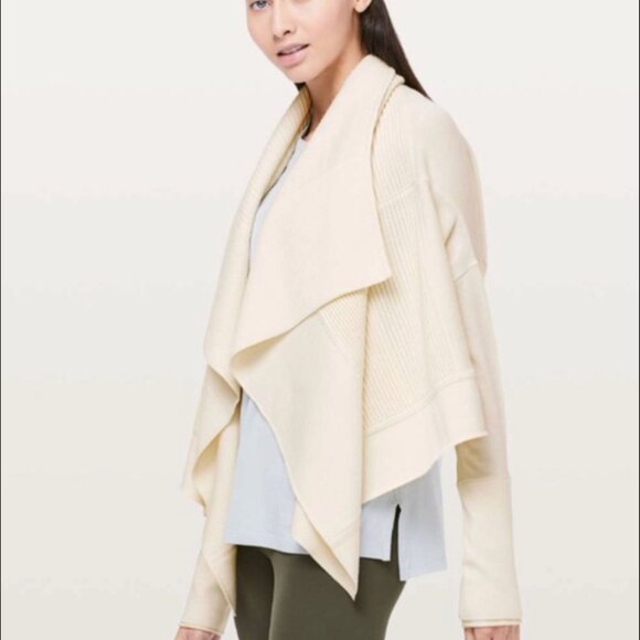 Lululemon Athletica Sweater | Sit In Lotus Wrap II cream size 12 - Picture 5 of 13